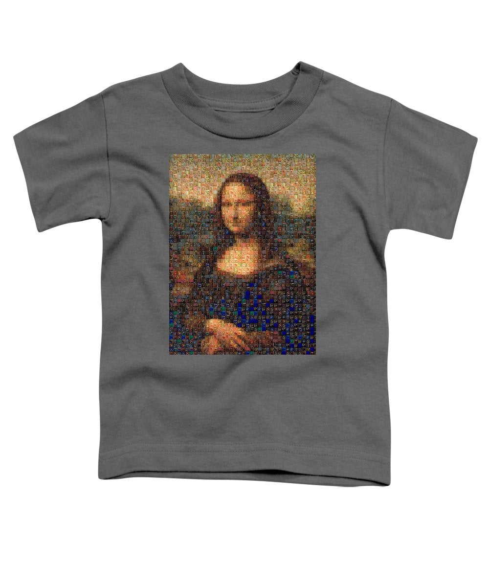 Tribute to Leonardo - Mona Lisa - Toddler T-Shirt - ALEFBET - THE HEBREW LETTERS ART GALLERY