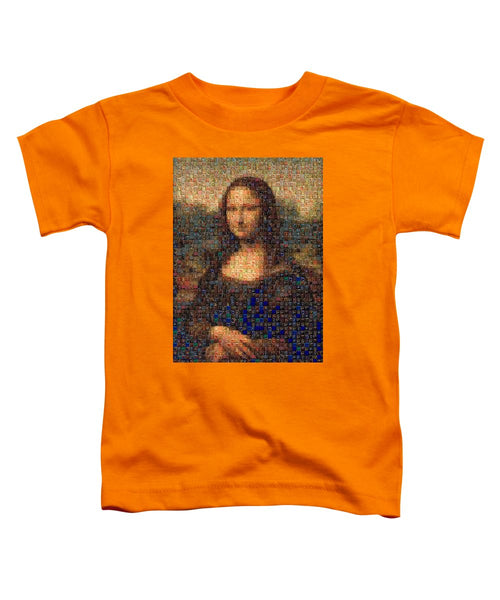 Tribute to Leonardo - Mona Lisa - Toddler T-Shirt - ALEFBET - THE HEBREW LETTERS ART GALLERY