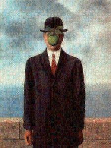 Tribute to MAgritte - Art Print - ALEFBET - THE HEBREW LETTERS ART GALLERY