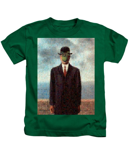Tribute to MAgritte - Kids T-Shirt - ALEFBET - THE HEBREW LETTERS ART GALLERY