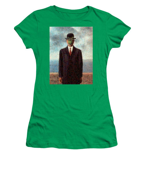 Tribute to MAgritte - Women's T-Shirt - ALEFBET - THE HEBREW LETTERS ART GALLERY