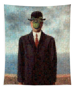 Tribute to MAgritte - Tapestry - ALEFBET - THE HEBREW LETTERS ART GALLERY