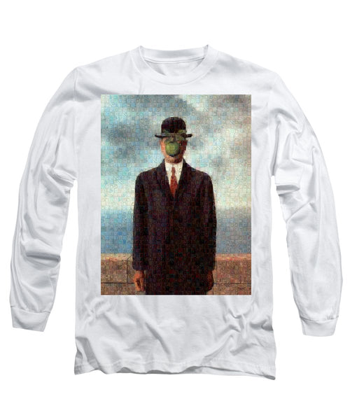 Tribute to MAgritte - Long Sleeve T-Shirt - ALEFBET - THE HEBREW LETTERS ART GALLERY
