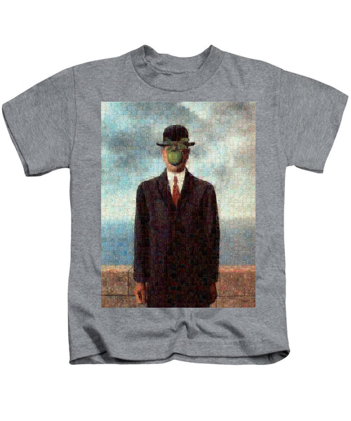 Tribute to MAgritte - Kids T-Shirt - ALEFBET - THE HEBREW LETTERS ART GALLERY