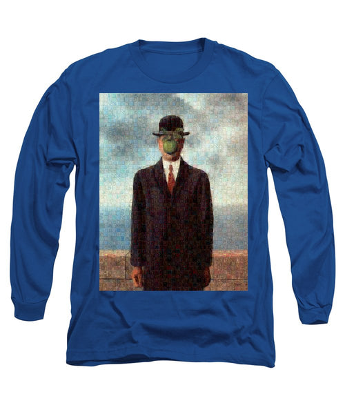Tribute to MAgritte - Long Sleeve T-Shirt - ALEFBET - THE HEBREW LETTERS ART GALLERY