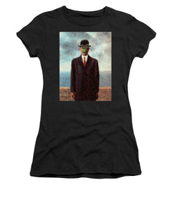 Tribute to MAgritte - Women's T-Shirt - ALEFBET - THE HEBREW LETTERS ART GALLERY