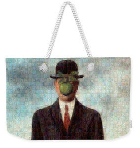 Tribute to MAgritte - Weekender Tote Bag - ALEFBET - THE HEBREW LETTERS ART GALLERY