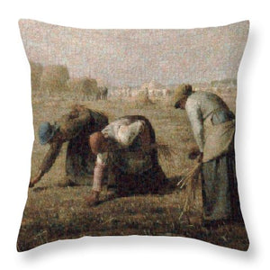 Tribute to Millet - Throw Pillow - ALEFBET - THE HEBREW LETTERS ART GALLERY