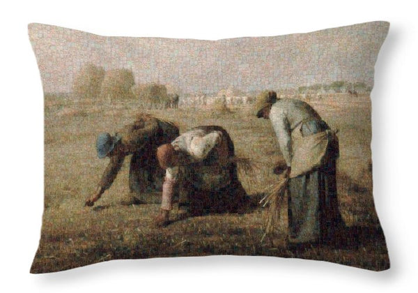 Tribute to Millet - Throw Pillow - ALEFBET - THE HEBREW LETTERS ART GALLERY