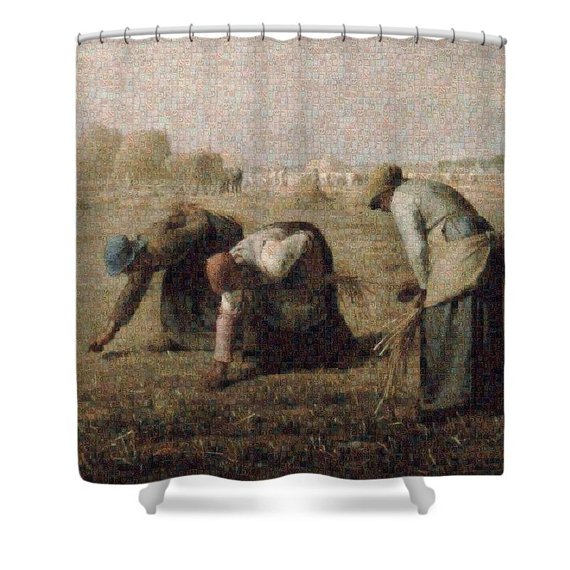 Tribute to Millet - Shower Curtain - ALEFBET - THE HEBREW LETTERS ART GALLERY