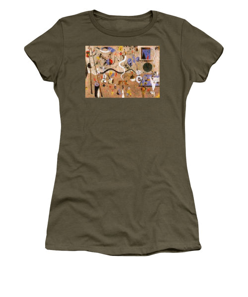 Tribute to Miro - 1 - Women's T-Shirt - ALEFBET - THE HEBREW LETTERS ART GALLERY