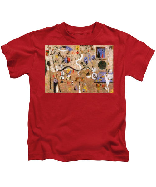 Tribute to Miro - 1 - Kids T-Shirt - ALEFBET - THE HEBREW LETTERS ART GALLERY