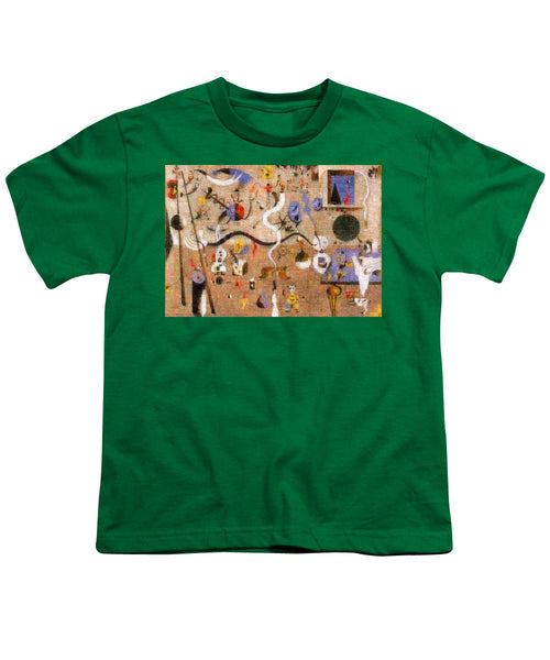 Tribute to Miro - 1 - Youth T-Shirt - ALEFBET - THE HEBREW LETTERS ART GALLERY