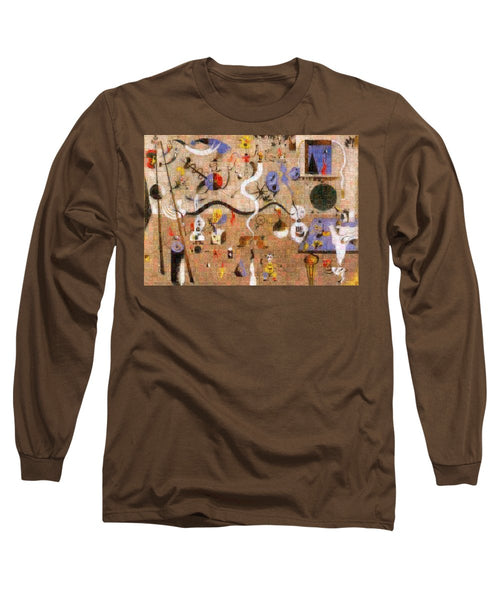 Tribute to Miro - 1 - Long Sleeve T-Shirt - ALEFBET - THE HEBREW LETTERS ART GALLERY