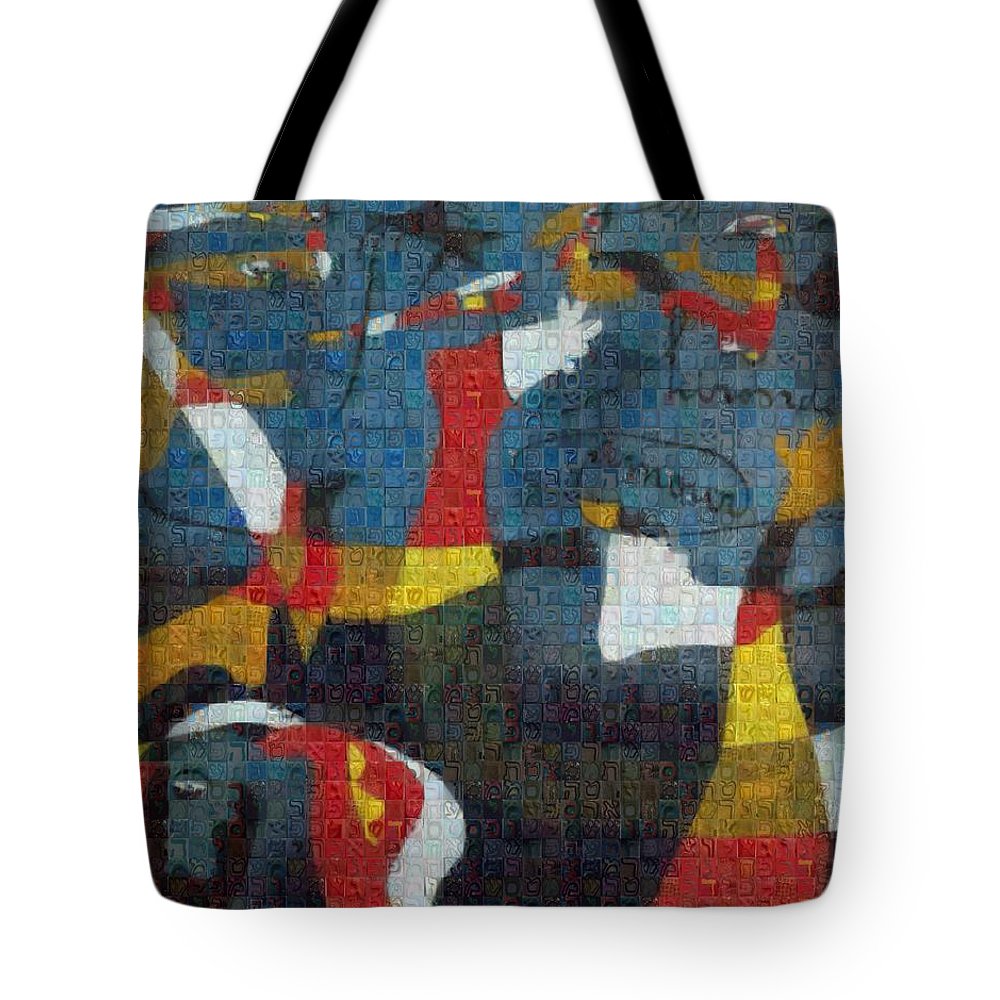 Tribute to Miro - 2 - Tote Bag - ALEFBET - THE HEBREW LETTERS ART GALLERY
