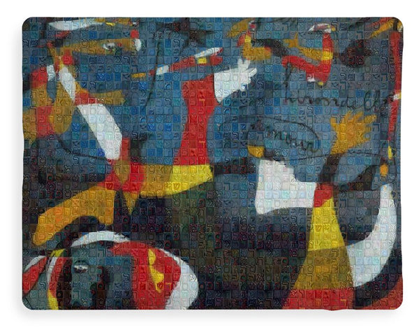 Tribute to Miro - 2 - Blanket - ALEFBET - THE HEBREW LETTERS ART GALLERY
