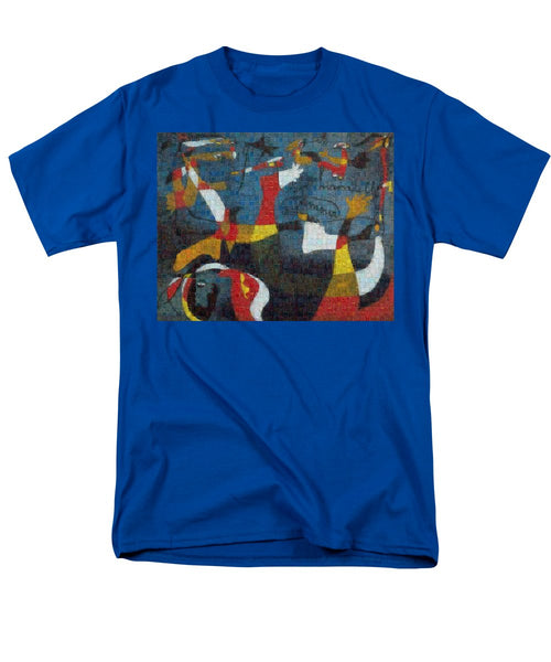 Tribute to Miro - 2 - Men's T-Shirt  (Regular Fit) - ALEFBET - THE HEBREW LETTERS ART GALLERY