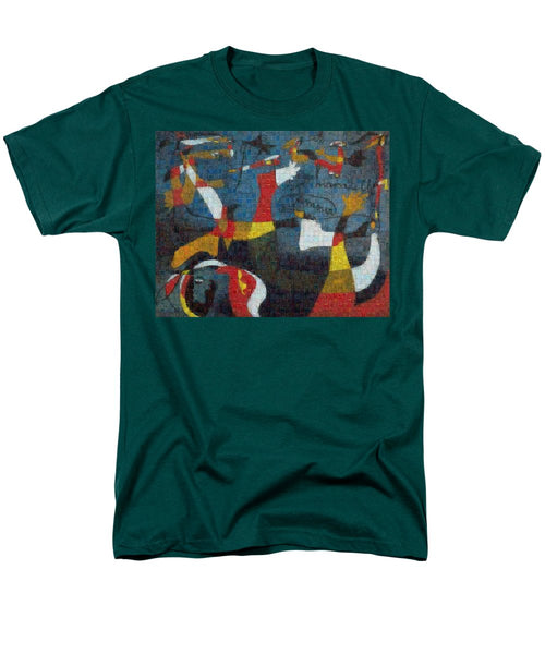 Tribute to Miro - 2 - Men's T-Shirt  (Regular Fit) - ALEFBET - THE HEBREW LETTERS ART GALLERY