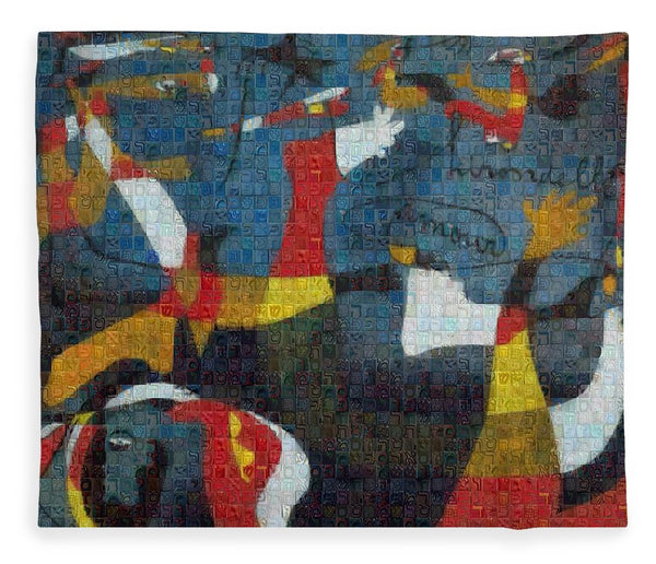 Tribute to Miro - 2 - Blanket - ALEFBET - THE HEBREW LETTERS ART GALLERY