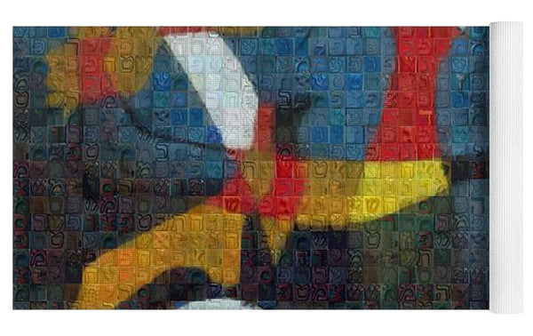 Tribute to Miro - 2 - Yoga Mat - ALEFBET - THE HEBREW LETTERS ART GALLERY