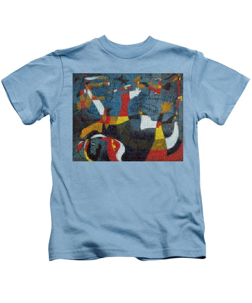 Tribute to Miro - 2 - Kids T-Shirt - ALEFBET - THE HEBREW LETTERS ART GALLERY