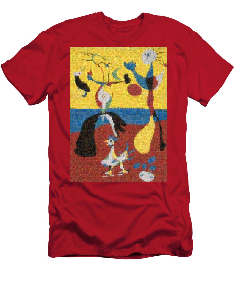 Tribute to Miro - 3 - T-Shirt - ALEFBET - THE HEBREW LETTERS ART GALLERY