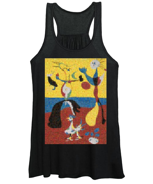 Tribute to Miro - 3 - Women's Tank Top - ALEFBET - THE HEBREW LETTERS ART GALLERY