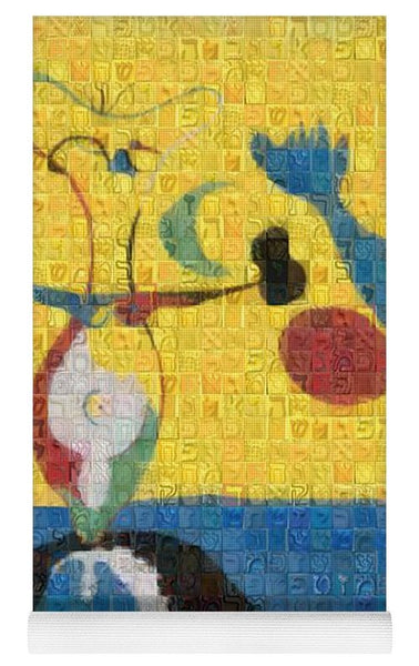 Tribute to Miro - 3 - Yoga Mat - ALEFBET - THE HEBREW LETTERS ART GALLERY