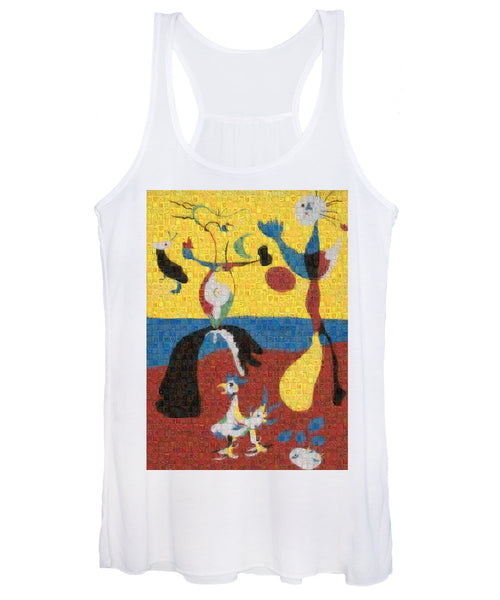 Tribute to Miro - 3 - Women's Tank Top - ALEFBET - THE HEBREW LETTERS ART GALLERY