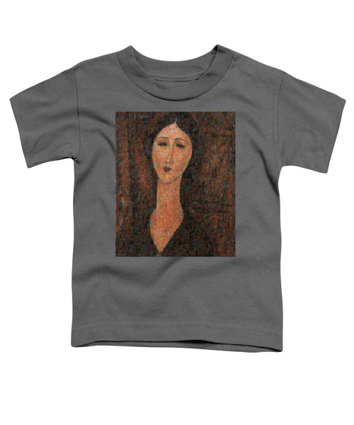 Tribute to Modigliani - 1 - Toddler T-Shirt - ALEFBET - THE HEBREW LETTERS ART GALLERY