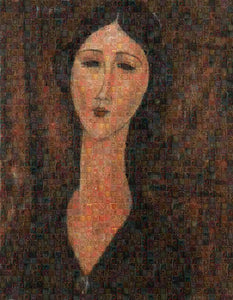 Tribute to Modigliani - 1 - Art Print - ALEFBET - THE HEBREW LETTERS ART GALLERY