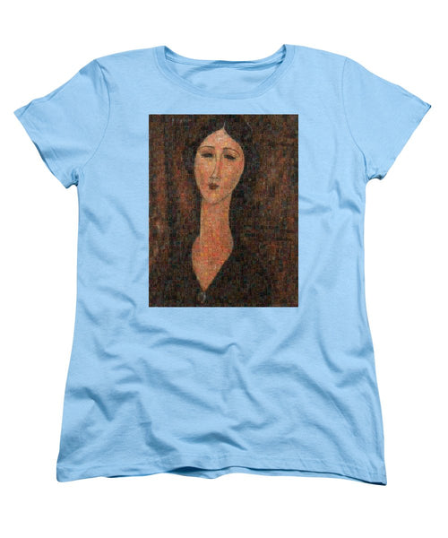 Tribute to Modigliani - 1 - Women's T-Shirt (Standard Fit) - ALEFBET - THE HEBREW LETTERS ART GALLERY