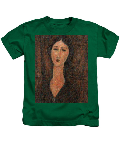 Tribute to Modigliani - 1 - Kids T-Shirt - ALEFBET - THE HEBREW LETTERS ART GALLERY