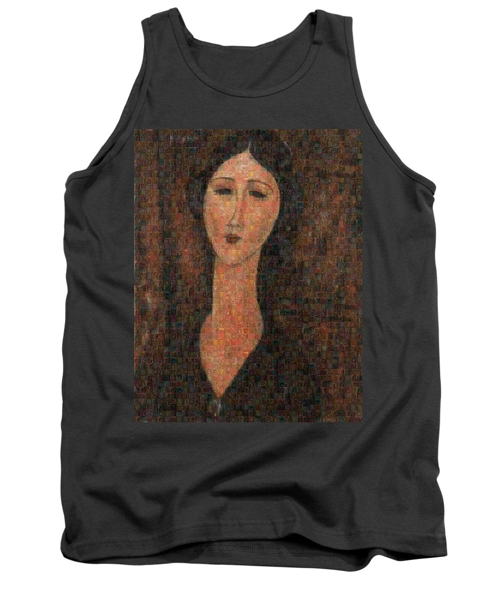 Tribute to Modigliani - 1 - Tank Top - ALEFBET - THE HEBREW LETTERS ART GALLERY
