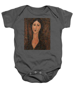 Tribute to Modigliani - 1 - Baby Onesie - ALEFBET - THE HEBREW LETTERS ART GALLERY