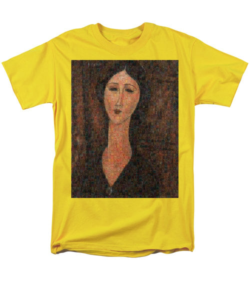 Tribute to Modigliani - 1 - Men's T-Shirt  (Regular Fit) - ALEFBET - THE HEBREW LETTERS ART GALLERY