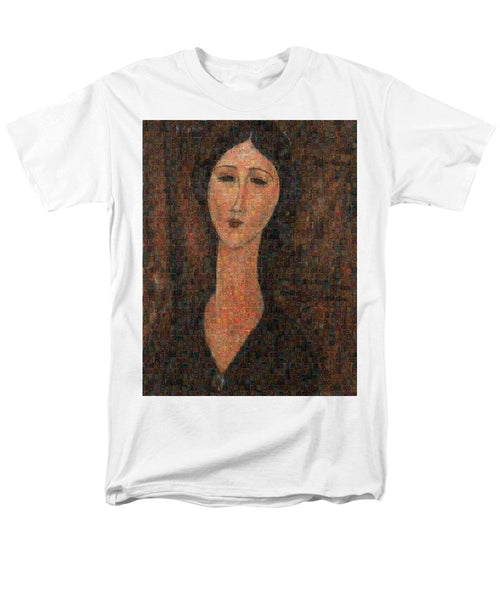 Tribute to Modigliani - 1 - Men's T-Shirt  (Regular Fit) - ALEFBET - THE HEBREW LETTERS ART GALLERY