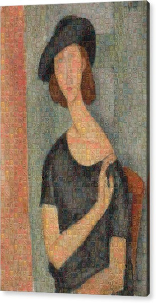 Tribute to Modigliani - 2 - Acrylic Print - ALEFBET - THE HEBREW LETTERS ART GALLERY