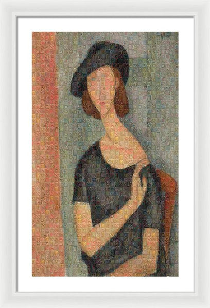 Tribute to Modigliani - 2 - Framed Print - ALEFBET - THE HEBREW LETTERS ART GALLERY