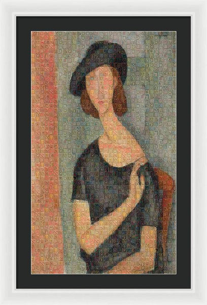 Tribute to Modigliani - 2 - Framed Print - ALEFBET - THE HEBREW LETTERS ART GALLERY