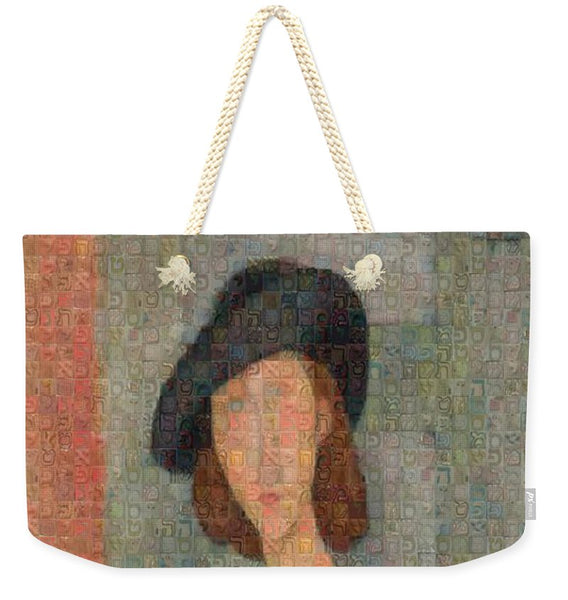 Tribute to Modigliani - 2 - Weekender Tote Bag - ALEFBET - THE HEBREW LETTERS ART GALLERY