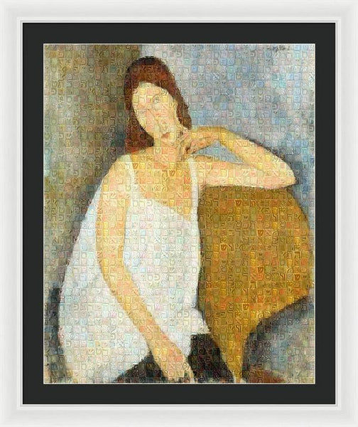 Tribute to Modigliani - 3 - Framed Print - ALEFBET - THE HEBREW LETTERS ART GALLERY