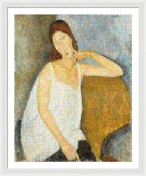 Tribute to Modigliani - 3 - Framed Print - ALEFBET - THE HEBREW LETTERS ART GALLERY