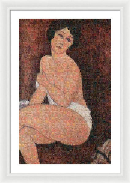 Tribute to Modigliani - 4 - Framed Print - ALEFBET - THE HEBREW LETTERS ART GALLERY