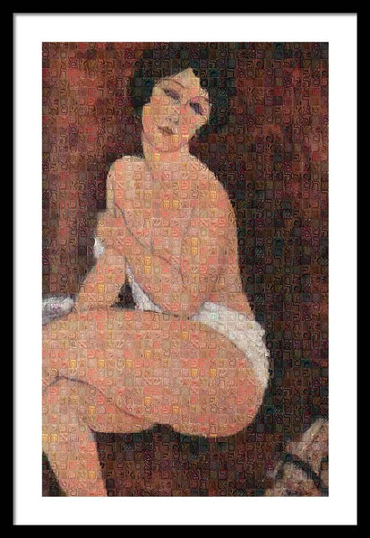 Tribute to Modigliani - 4 - Framed Print - ALEFBET - THE HEBREW LETTERS ART GALLERY
