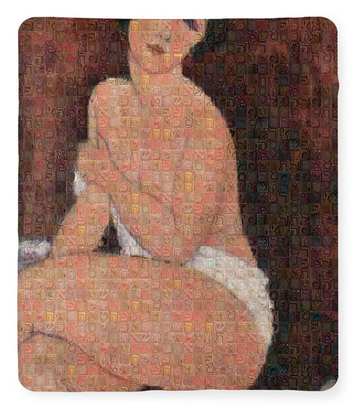 Tribute to Modigliani - 4 - Blanket - ALEFBET - THE HEBREW LETTERS ART GALLERY