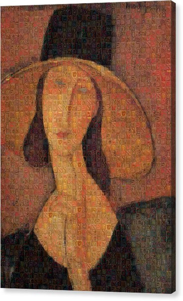 Tribute to Modigliani - 5 - Canvas Print - ALEFBET - THE HEBREW LETTERS ART GALLERY