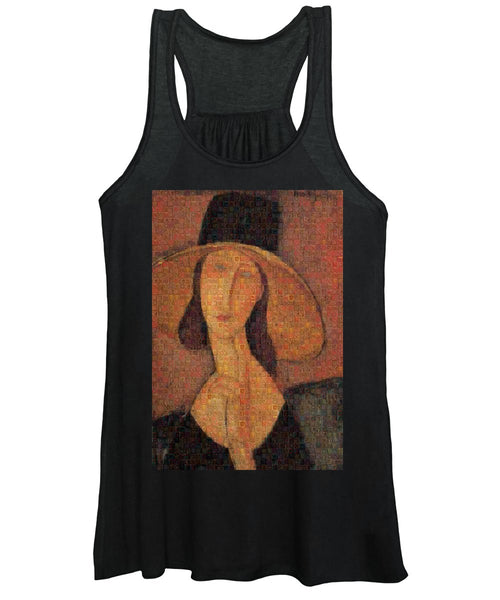 Tribute to Modigliani - 5 - Women's Tank Top - ALEFBET - THE HEBREW LETTERS ART GALLERY