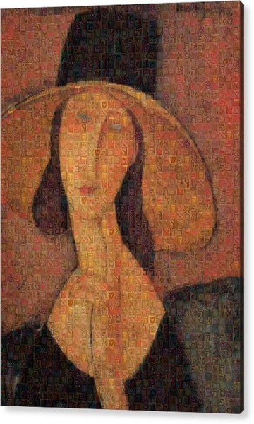 Tribute to Modigliani - 5 - Acrylic Print - ALEFBET - THE HEBREW LETTERS ART GALLERY