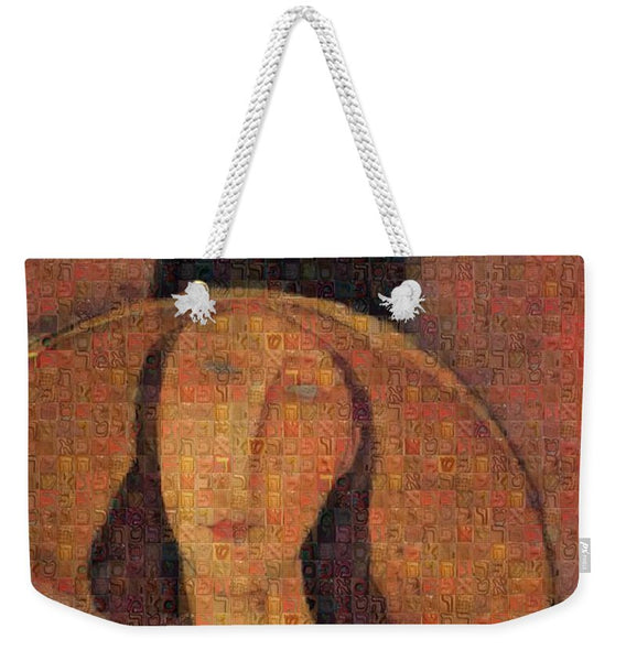 Tribute to Modigliani - 5 - Weekender Tote Bag - ALEFBET - THE HEBREW LETTERS ART GALLERY